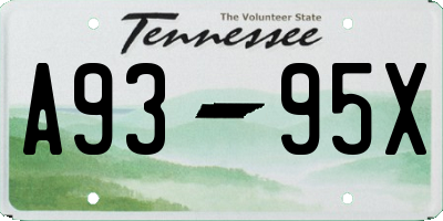 TN license plate A9395X