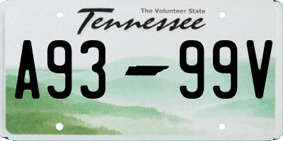 TN license plate A9399V
