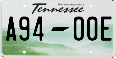 TN license plate A9400E
