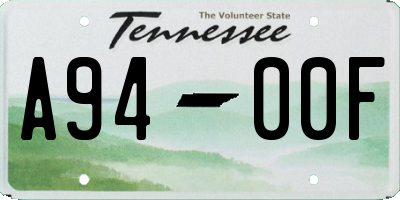 TN license plate A9400F