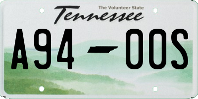 TN license plate A9400S