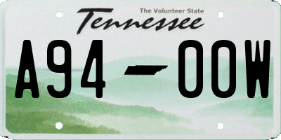 TN license plate A9400W