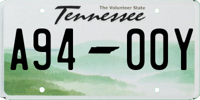 TN license plate A9400Y