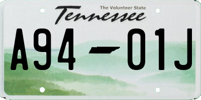 TN license plate A9401J