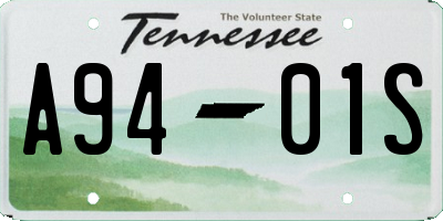 TN license plate A9401S
