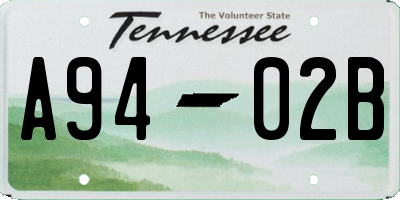 TN license plate A9402B