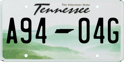 TN license plate A9404G