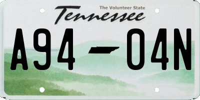 TN license plate A9404N