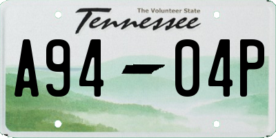 TN license plate A9404P
