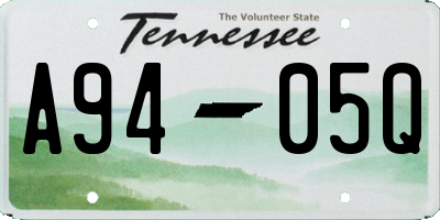 TN license plate A9405Q