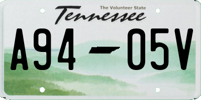 TN license plate A9405V