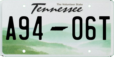 TN license plate A9406T