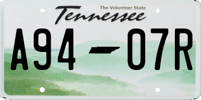 TN license plate A9407R