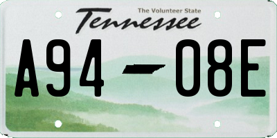 TN license plate A9408E