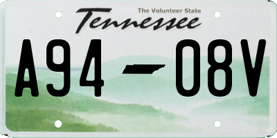 TN license plate A9408V