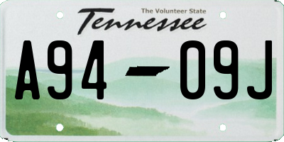 TN license plate A9409J