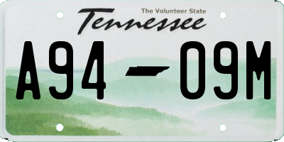 TN license plate A9409M