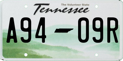 TN license plate A9409R