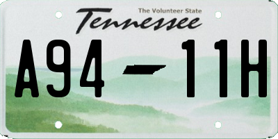 TN license plate A9411H