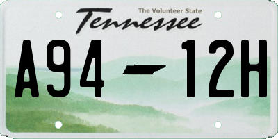 TN license plate A9412H