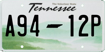 TN license plate A9412P