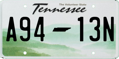 TN license plate A9413N