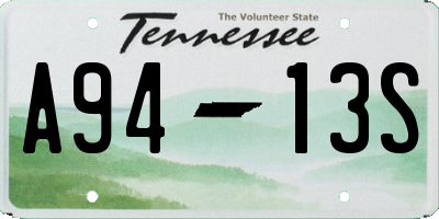 TN license plate A9413S