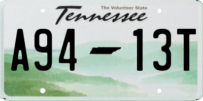 TN license plate A9413T
