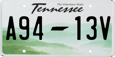 TN license plate A9413V