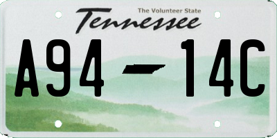 TN license plate A9414C