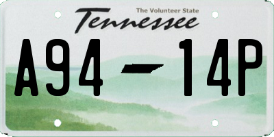 TN license plate A9414P