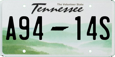 TN license plate A9414S
