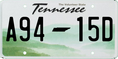TN license plate A9415D