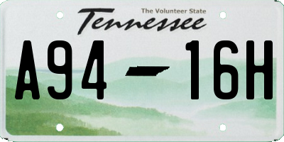 TN license plate A9416H