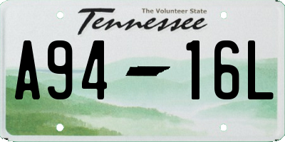 TN license plate A9416L