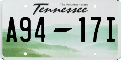 TN license plate A9417I