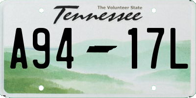 TN license plate A9417L