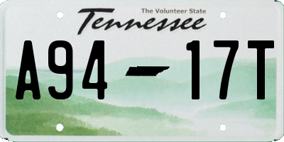 TN license plate A9417T
