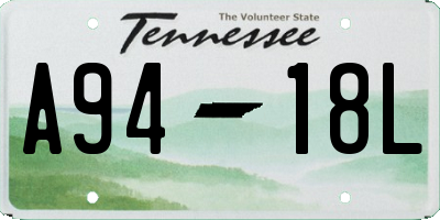 TN license plate A9418L