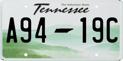TN license plate A9419C