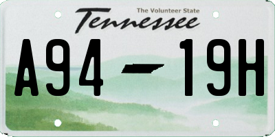 TN license plate A9419H
