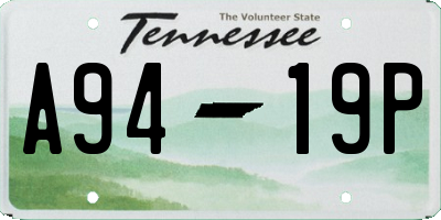 TN license plate A9419P