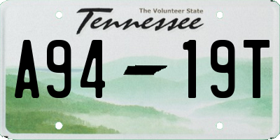 TN license plate A9419T