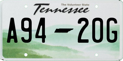 TN license plate A9420G