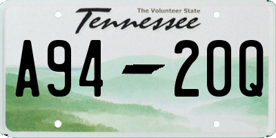 TN license plate A9420Q