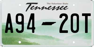 TN license plate A9420T