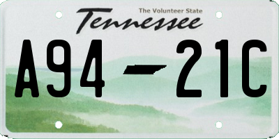 TN license plate A9421C