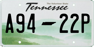 TN license plate A9422P