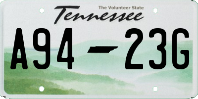 TN license plate A9423G