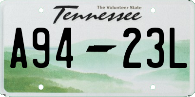 TN license plate A9423L